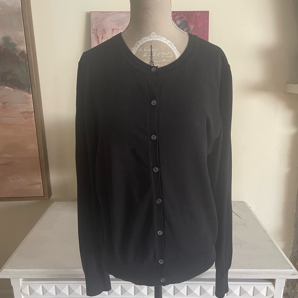 Banana Republic Black Stretch Cotton Cardigan